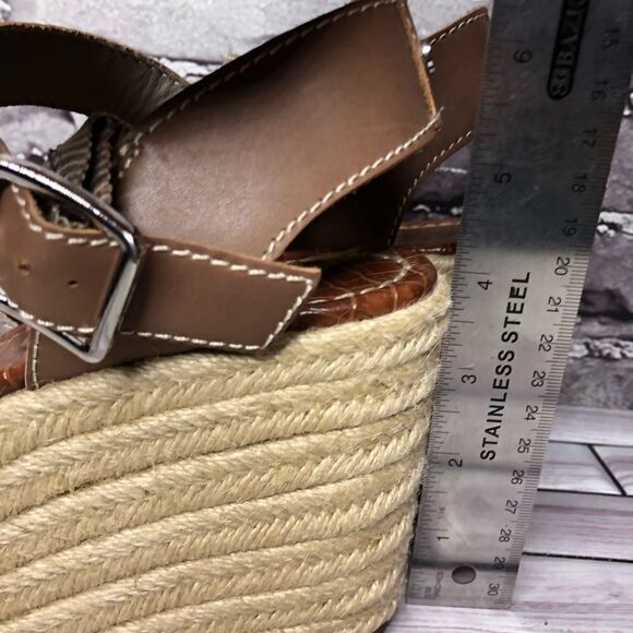 Sam Edelman Dimitree Putty Dark Ankle Strap Espadrille Wedges Women’s Sz 9.5M US - Picture 13 of 16